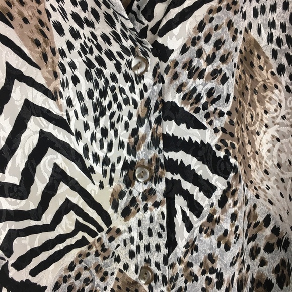 Animal print silky button up shirt - Picture 6 of 6